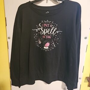 NWT Women's Large Happy Halloween Crewneck Sweatshirt "I Put A Spell On You"